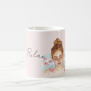Redhead Pink Roses Relax Bath Coffee Mug