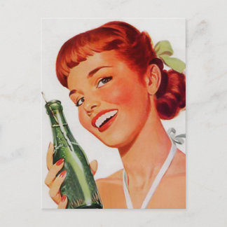 REDHEAD PINUP 1950's GIRL POSTCARD