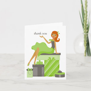 Redhead Pretty Girl Thank You Notes