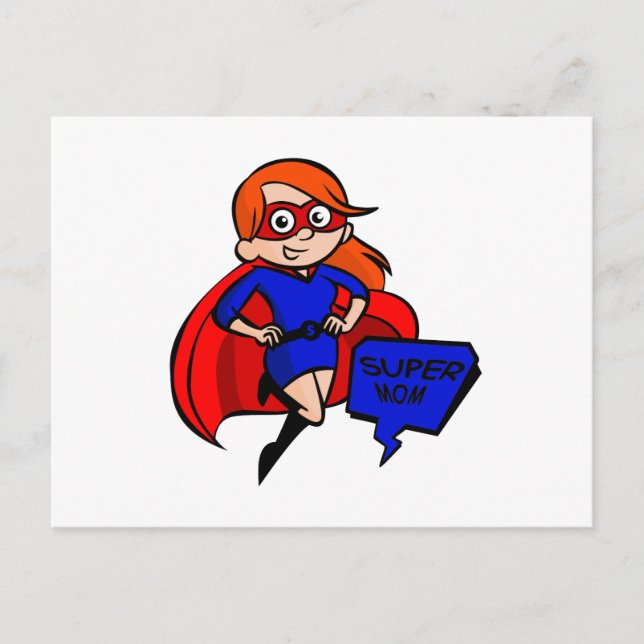 redhead super mom postcard (Front)