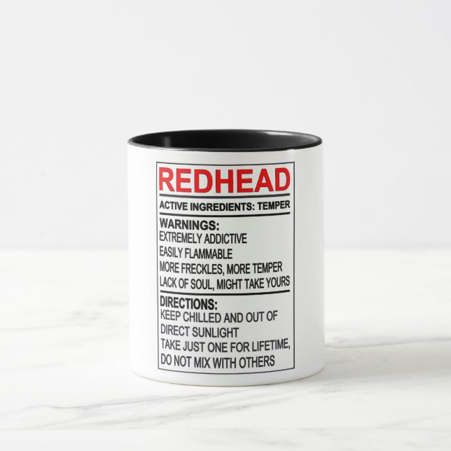 Redhead Warnings Mug (Center)