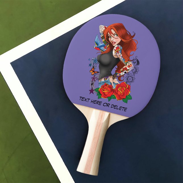 Redhead Woman Tattoos Ping Pong Paddle (Creator Uploaded)