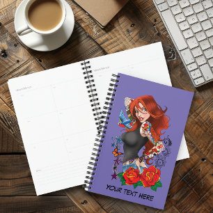 Redhead Woman Tattoos Planner