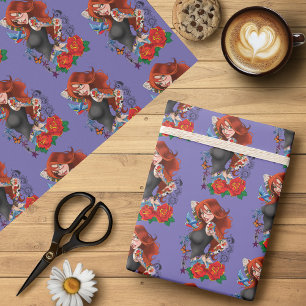 Redhead Woman Tattoos Wrapping Paper