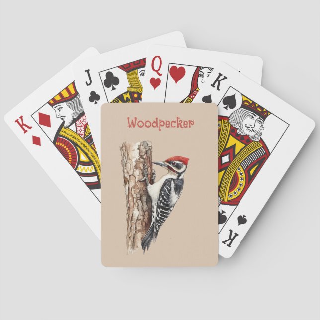 Redhead Woodpecker Bird Playing Cards (Back)