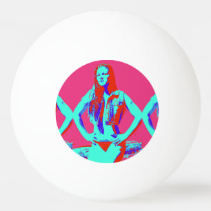 redheaded bikini girl ping pong ball