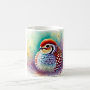 Redheaded Buttonquail 060824AREF135 - Watercolor Coffee Mug