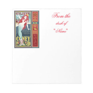 redheaded coney island mermaid notepad