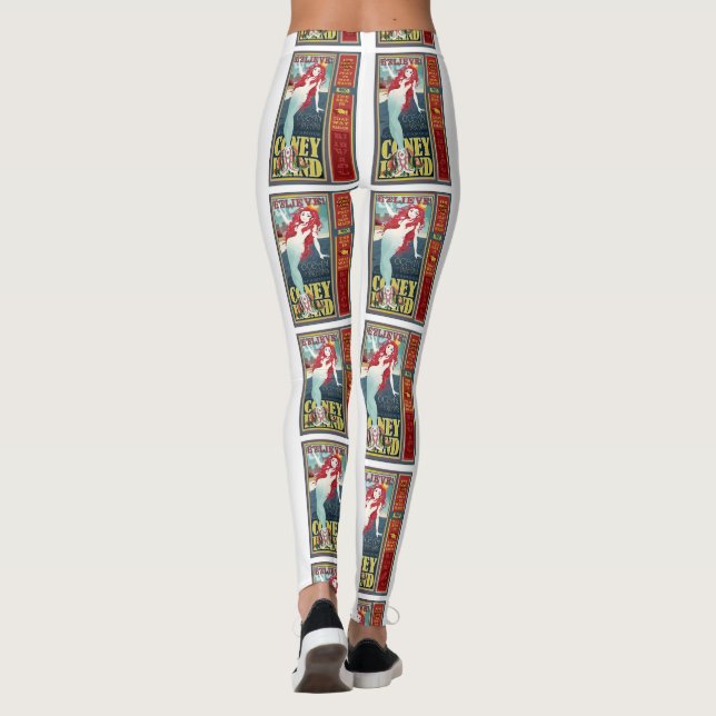 redheaded coney island mermaids leggings (Back)