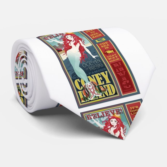 redheaded coney island mermaids tie (Rolled)