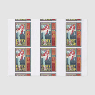 Redheaded coney island mermaids tissue paper