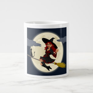 REDHEADED HALLOWEEN WITCH LARGE COFFEE MUG