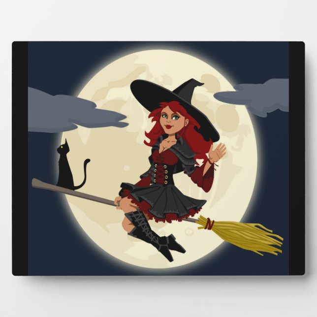 REDHEADED HALLOWEEN WITCH PLAQUE (Front)