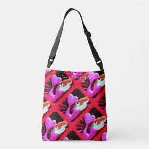 redheaded heart-tail mermaids crossbody bag