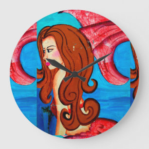 redheaded mermaid clock