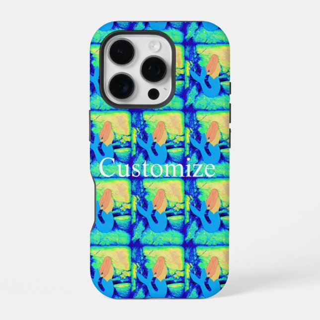 redheaded mermaid design iPhone case (Back)