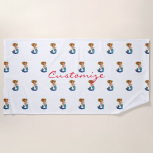 Redheaded Mermaid Thunder_Cove Beach Towel