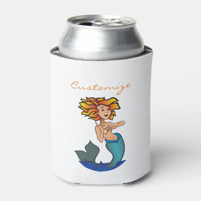 Redheaded Mermaid Thunder_Cove Can Cooler (Can Front)