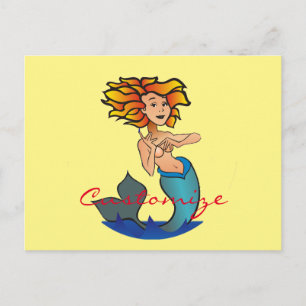 Redheaded Mermaid Thunder_Cove Postcard