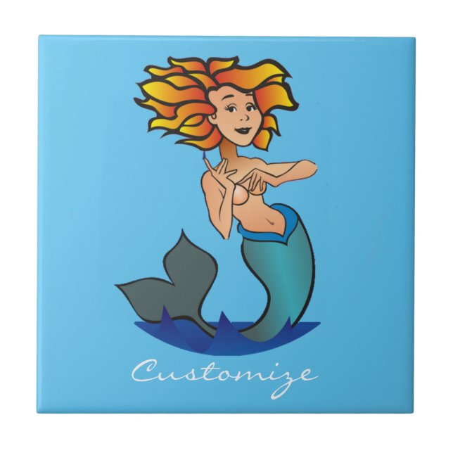 Redheaded Mermaid Thunder_Cove Tile (Front)