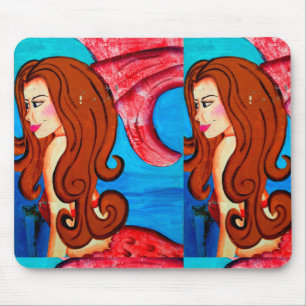 redheaded mermaid twins mousepad