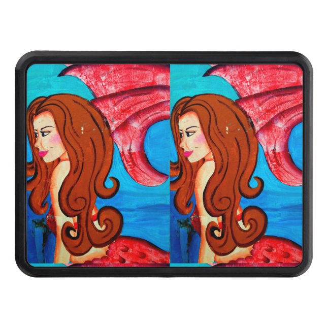 redheaded mermaid twins trailer hitch trailer hitch cover (Front)