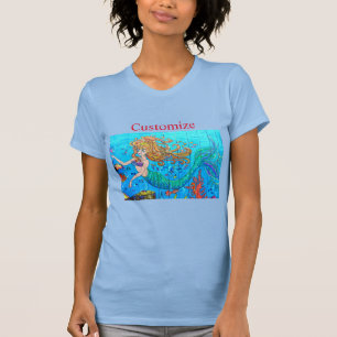 Redheaded mermaid underwater T-Shirt