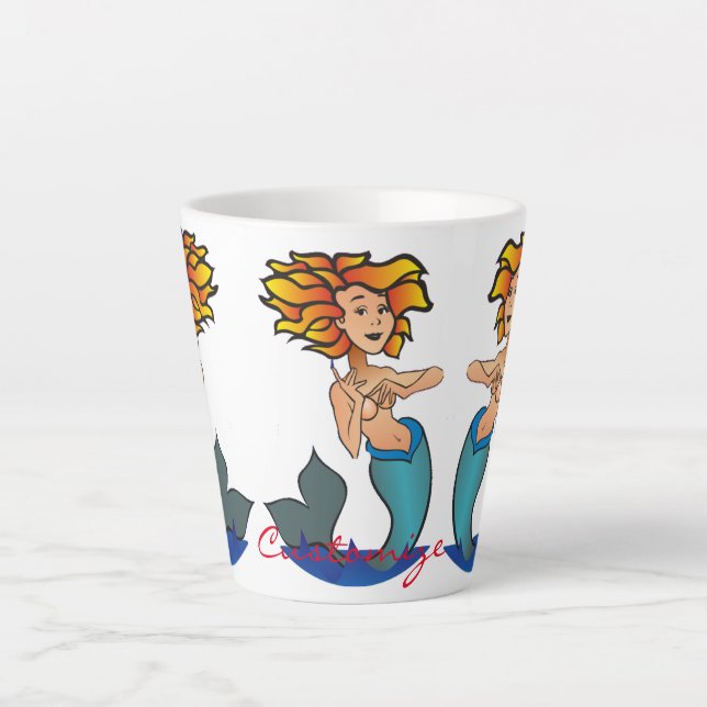 Redheaded Mermaids Thunder_Cove Latte Mug (Front)
