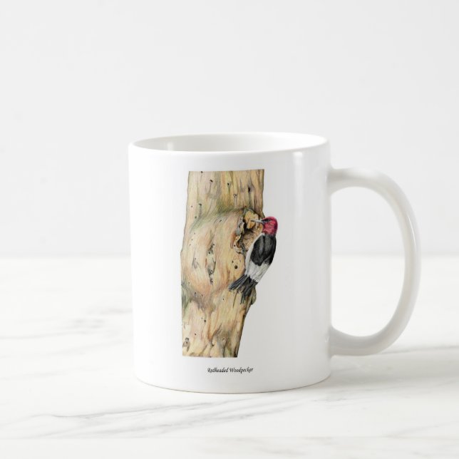Redheaded Woodpecker - Customized Coffee Mug (Right)