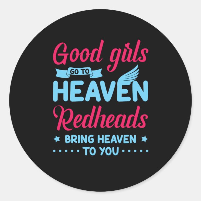 Redheads Red Hair Redhead Ginger Freckles Gift Classic Round Sticker (Front)