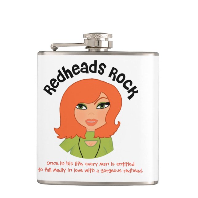 Redheads Rock Vinyl Wrapped Flask (Front)