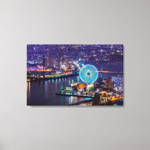 Redhorse Osaka Wheel & Skyline At Night Canvas Art
