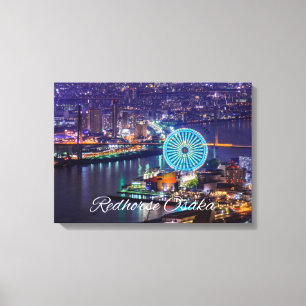 Redhorse Osaka Wheel & Skyline At Night Canvas Art