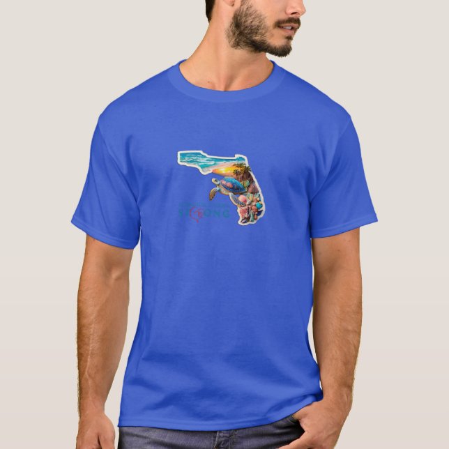 Redington Shores Strong Florida Turtle Artwork T-Shirt (Front)
