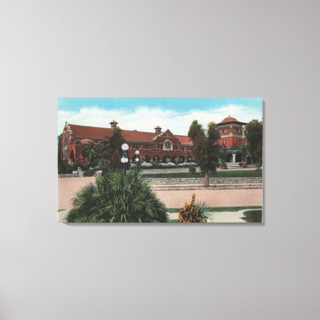 Redlands, CA - View of Smiley Library Canvas Print (Front)