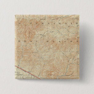 Redlands quadrangle showing San Andreas Rift 2 Inch Square Button