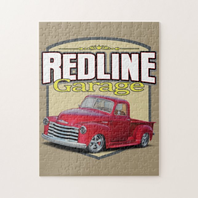 Redline Garage Red Truck Jigsaw Puzzle (Vertical)