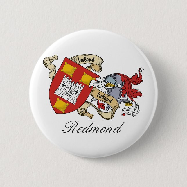 Redmond Family Crest 2 Inch Round Button (Front)
