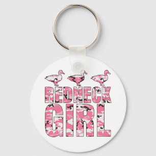 Redneck Girl Pink Camouflage 3 Ducks Keychain