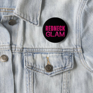 Redneck Glam Pink Glitter 2 Inch Round Button