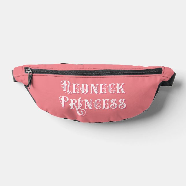 Redneck Princess Fancy Text Pink Fanny Pack (Lay Down)