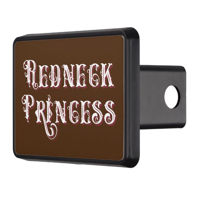 Redneck Princess Fancy Text Trailer Hitch Cover (Left)
