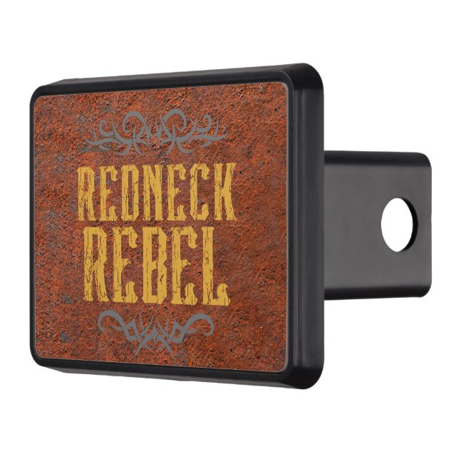 Redneck Rebel Grunge Rust Trailer Hitch Cover (Left)