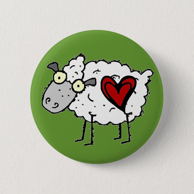 Redneck Sweetheart - Sheep Love 2 Inch Round Button (Front)