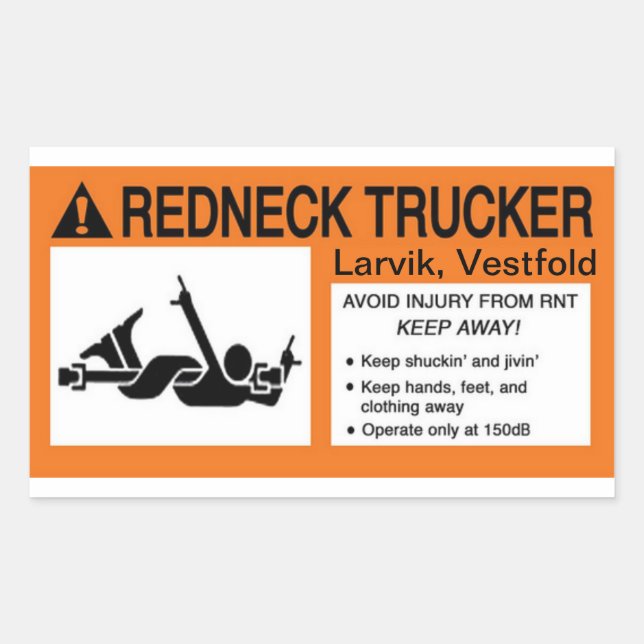 Redneck Trucker Sticker (Front)