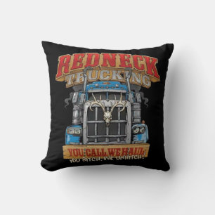 Redneck Trucking Throw Pillow