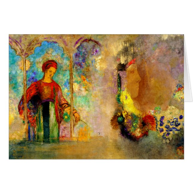 Redon - Gothic Arcade, Woman Gathering Flowers (Front Horizontal)