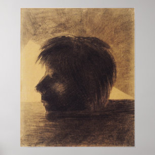 Redon - Head Of Orpheus On The Water Or The Mystic Poster