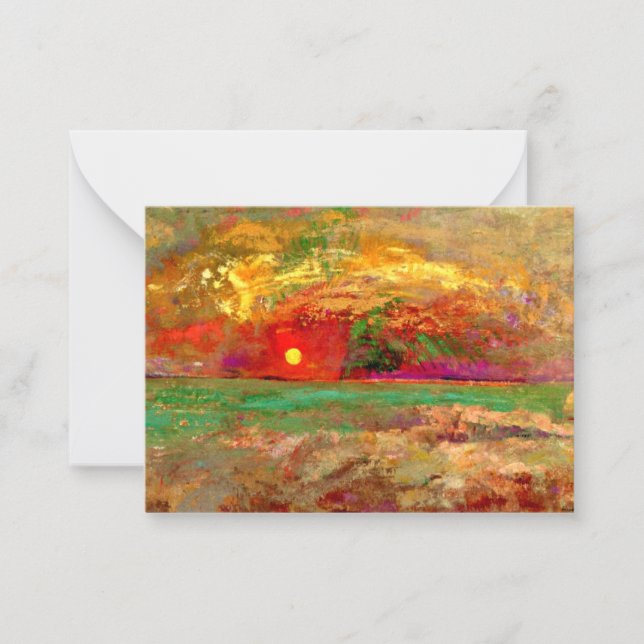 Redon - Sunset, colourful artwork Card (Front)