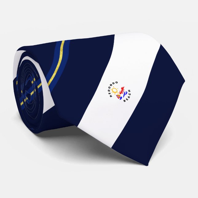 Redondo Beach (California) city flag Neck Tie (Rolled)
